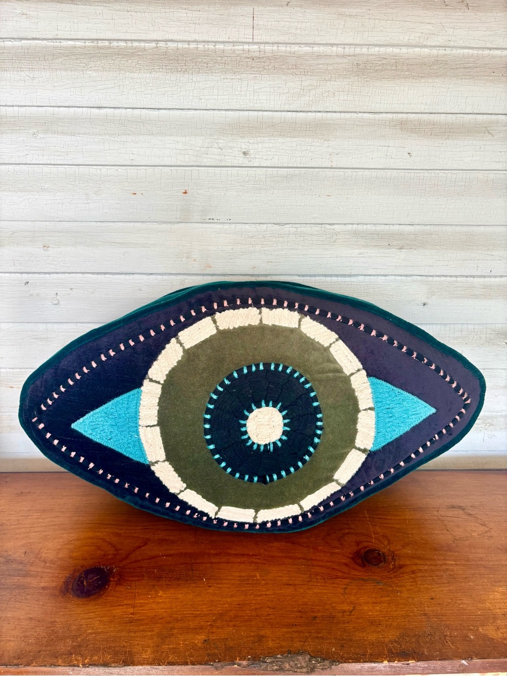 Cost Plus World Market Teal Velvet Accent Pillow